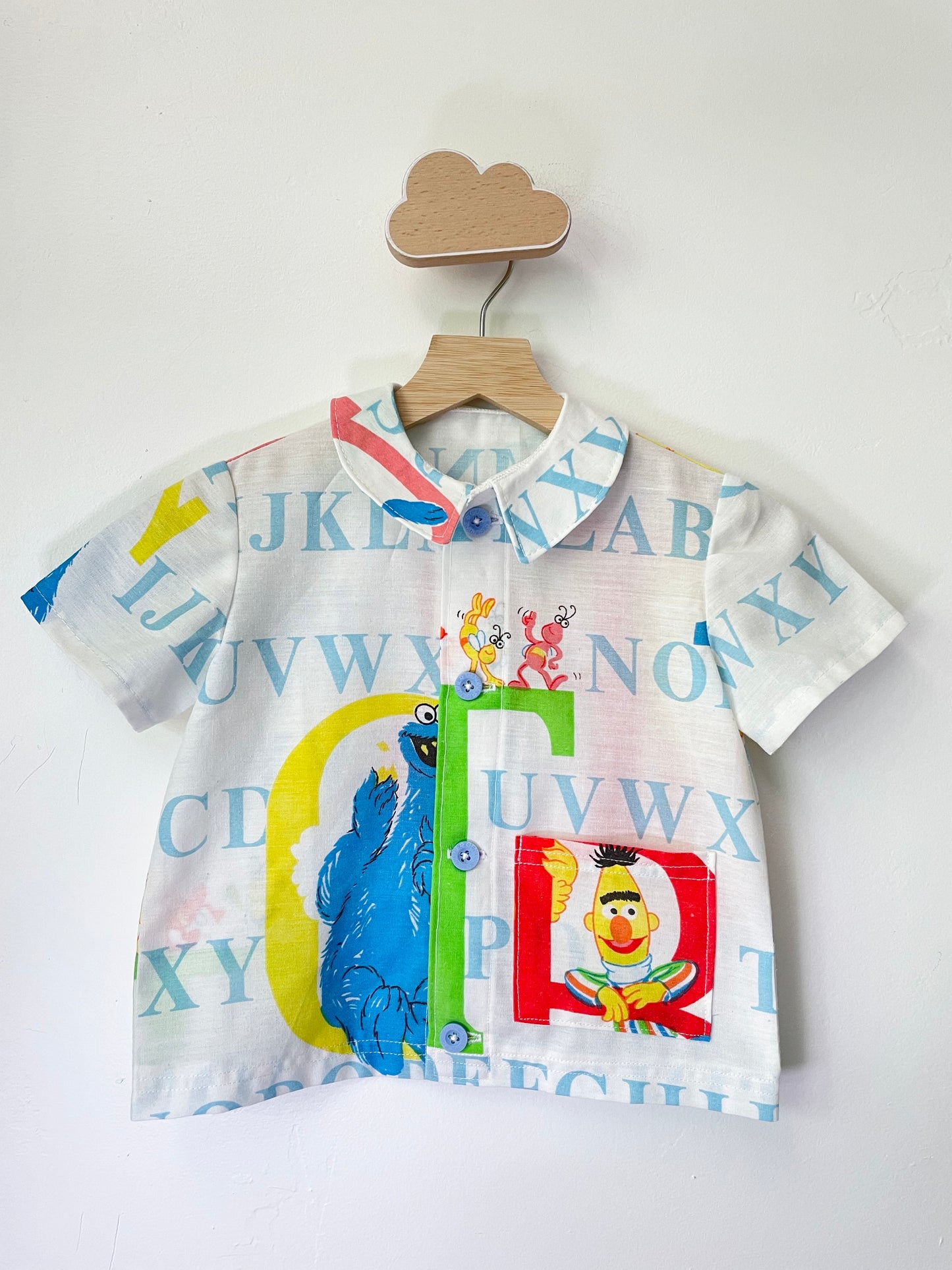 Upcycled Sesame Street Button Up